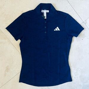 Adidas Danielle Kang Jacquard Navy Polo Golf Shirt